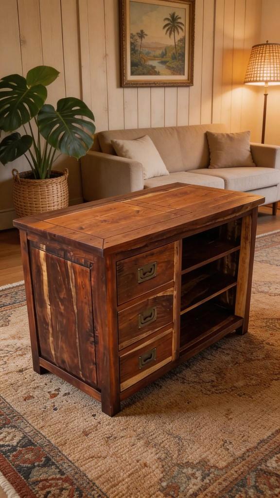 Gerestaureerd Indiase sheesham kastje Rustiek koloniaal, Antiek en Kunst, Curiosa en Brocante, Ophalen