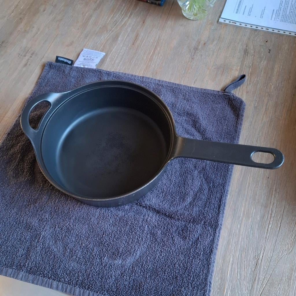 Hackman 25 gietijzeren braadpan, Gebruikt, Gietijzer, Ophalen of Verzenden, Keramische plaat