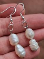 Authentiek zilveren echte parels oorbellen, Ophalen of Verzenden, Zilver