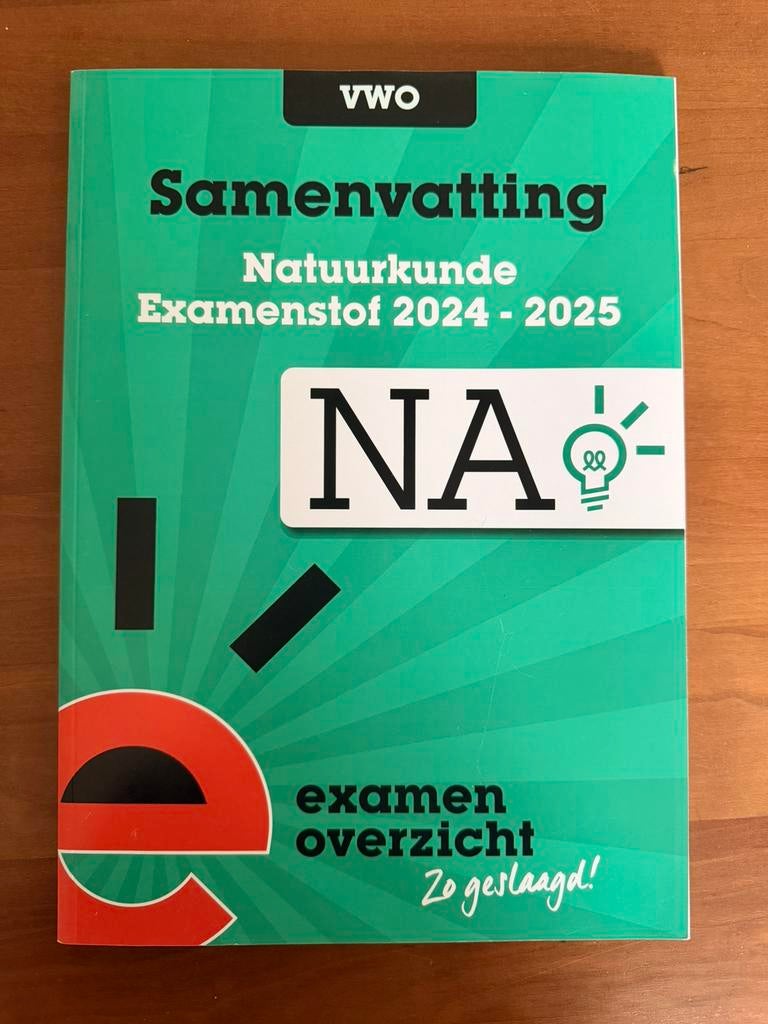 ExamenOverzicht Natuurkunde VWO, Boeken, Informatica en Computer, Ophalen of Verzenden, Zo goed als nieuw, Overige onderwerpen