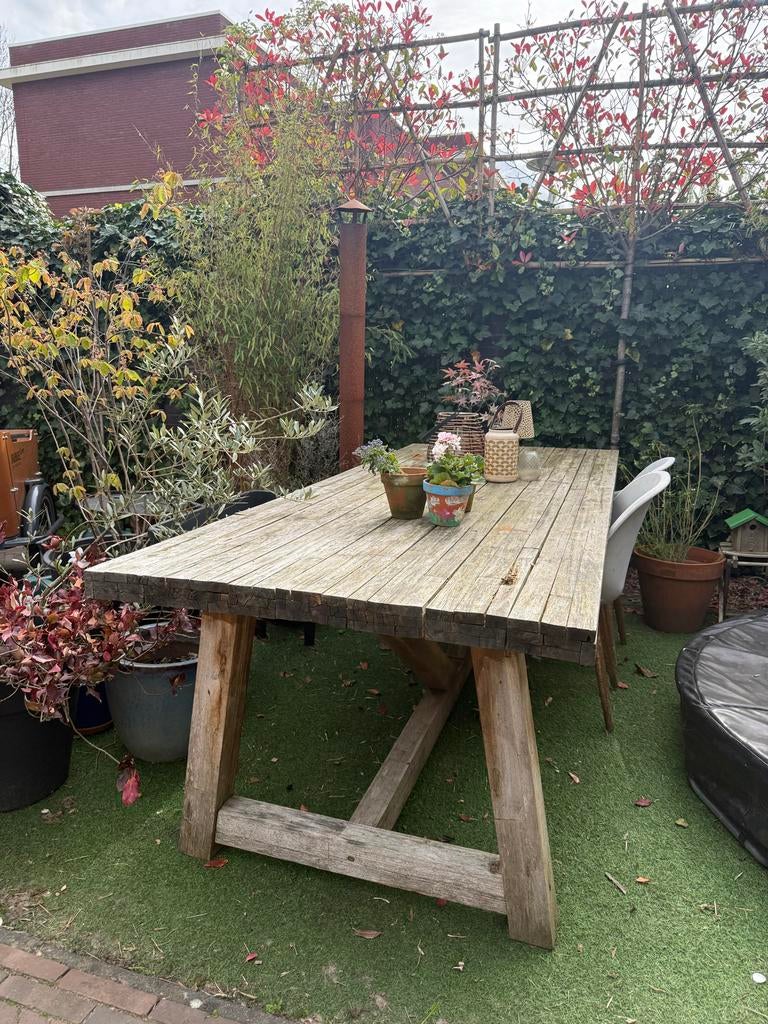 Gratis af te halen tuintafel, Tuin en Terras, Tuintafels, Ophalen, Gebruikt, Rechthoekig, Hout