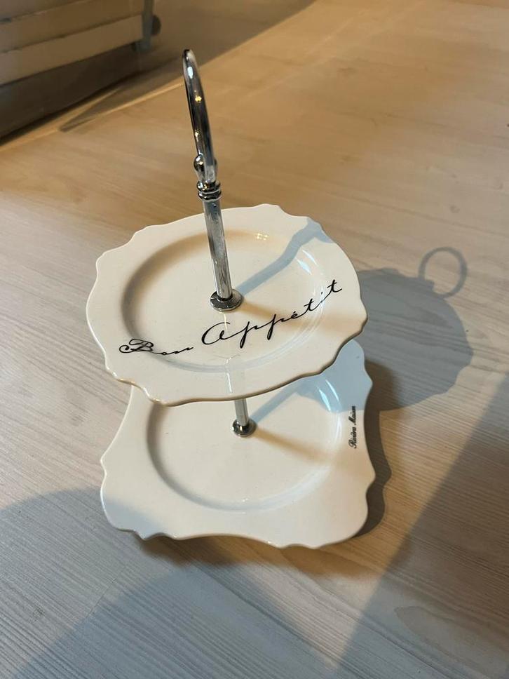 Riviera Maison Etagère 'Bon Appetit' - 2 Laags, Huis en Inrichting, Woonaccessoires | Etagères, Zo goed als nieuw, Ophalen of Verzenden