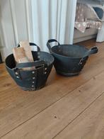 Stoere rubberen houtmand set, Ophalen of Verzenden, Rechthoekig, Hout