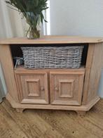 Blank Eiken Gezandstraalde TV Hoekkast, Huis en Inrichting, Kasten | Televisiemeubels, Gebruikt, Eikenhout, Minder dan 100 cm