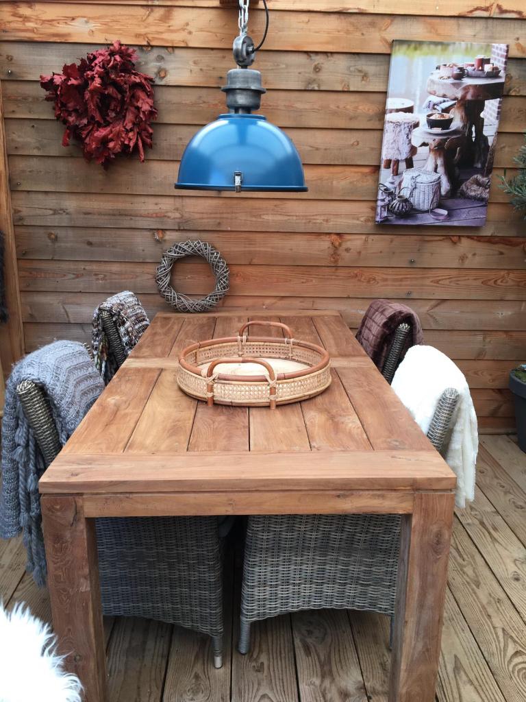 tuintafel, Tuin en Terras, Tuintafels, Ophalen, Gebruikt, Rechthoekig, Hout