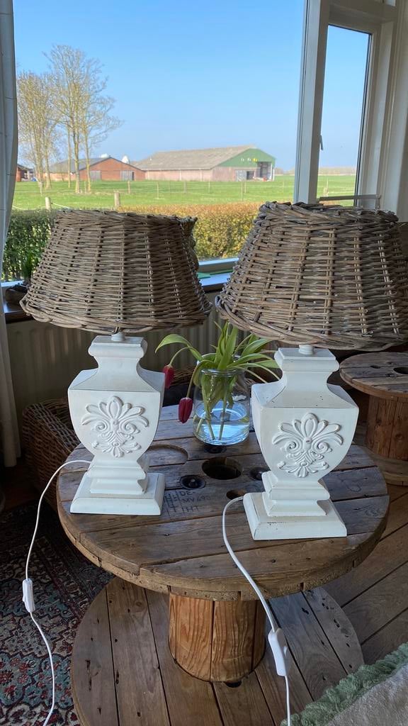 2 leuke brocante lampjes, Ophalen, Gebruikt, 50 tot 75 cm