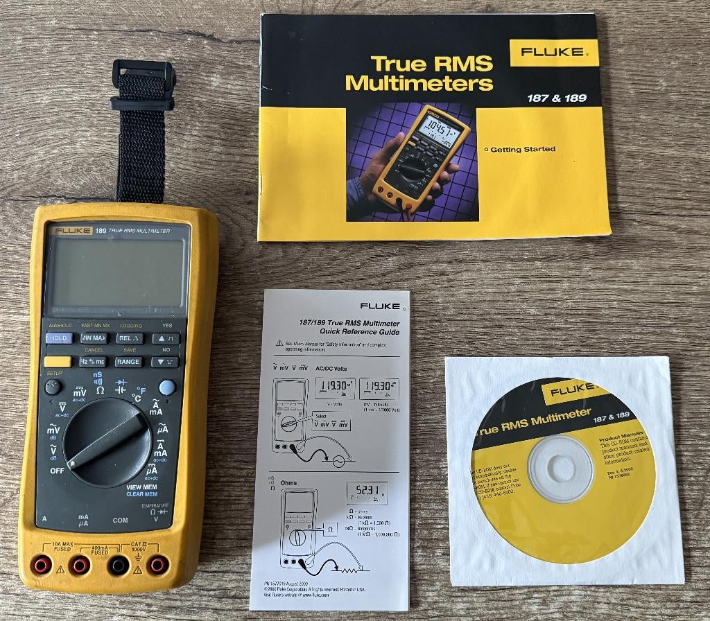 Fluke 189 met software en accessoires, Doe-het-zelf en Verbouw, Ophalen of Verzenden, Gebruikt, Multimeter