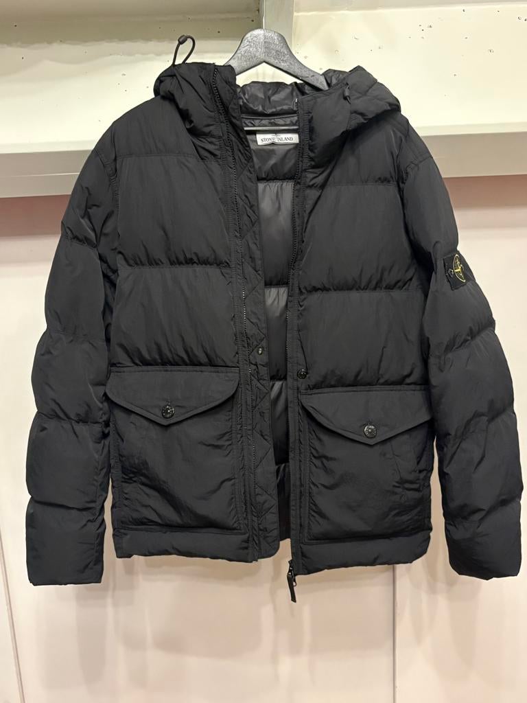 Stone Island Crinkle Reps Down jas zwart M orgineel compleet, Kleding | Heren, Jassen | Winter, Ophalen of Verzenden, Zo goed als nieuw