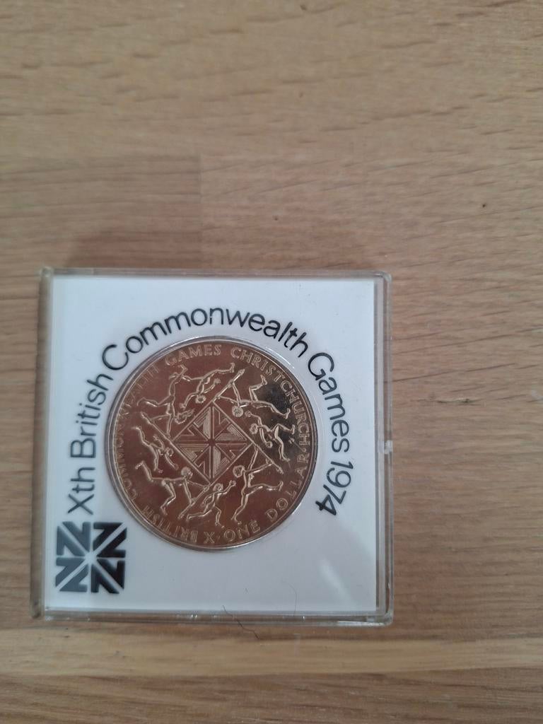 Xth British Commonwealth Games 1974 Nieuw-Zeeland munt, Postzegels en Munten, Ophalen of Verzenden, Zuidoost-Azië, Losse munt