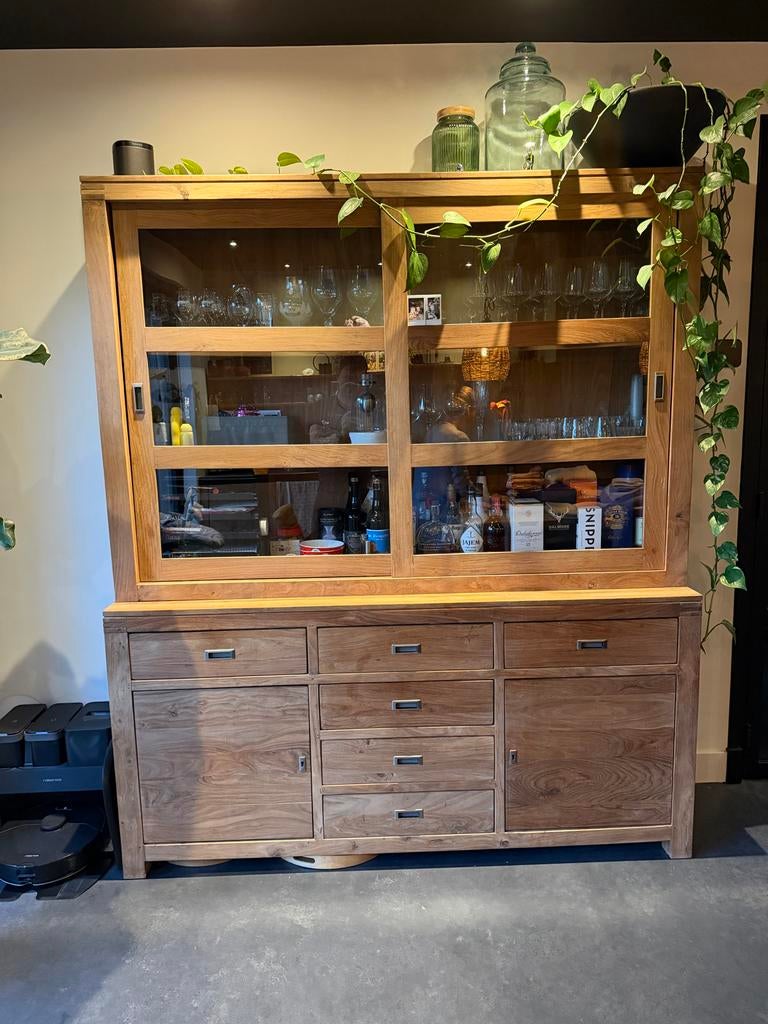 Henders & Hazel Teak Buffetkast - 211x180x40cm, Huis en Inrichting, Kasten | Buffetkasten, Ophalen, Teakhout, Zo goed als nieuw