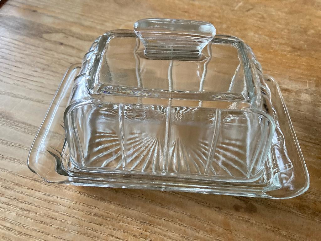 Vintage persglas botervloot, Ophalen of Verzenden