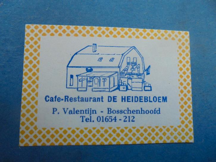 Oud lucifermerk Café De Heidebloem uit BOSSCHENHOOFD., Verzamelen, Rookartikelen, Aanstekers en Luciferdoosjes, Zo goed als nieuw