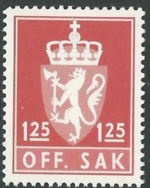 NOORWEGEN 1977 1.25Kr. Staatswapen, Michel: 99-B, Postfris., Postzegels en Munten, Postzegels | Europa | Scandinavië, Verzenden