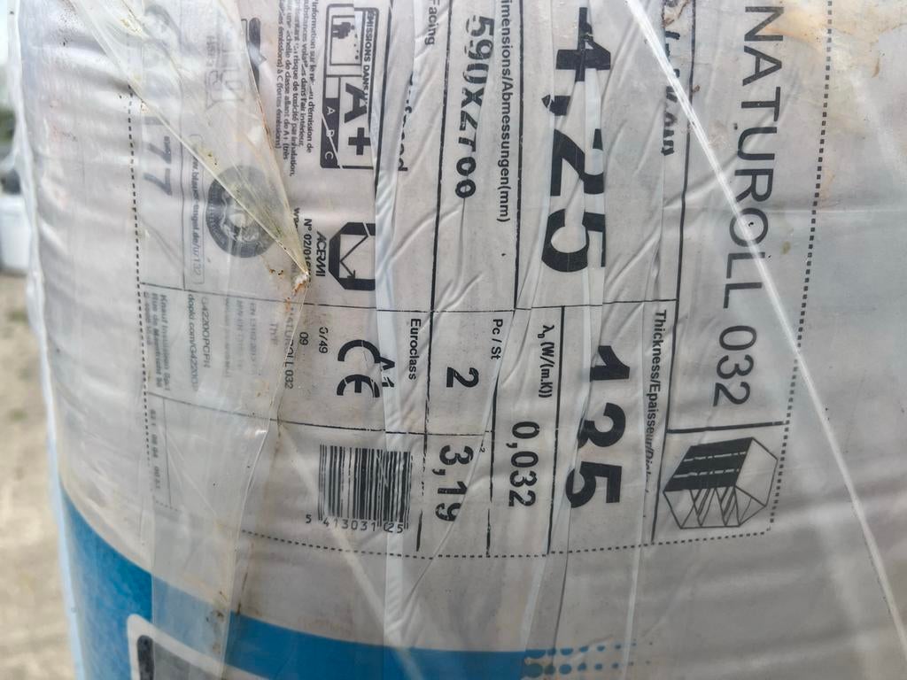 Knauf Naturoll 032 Isolatie - 135 mm Dikte, Doe-het-zelf en Verbouw, Ophalen, 12 cm of meer, Nieuw, 15 m² of meer