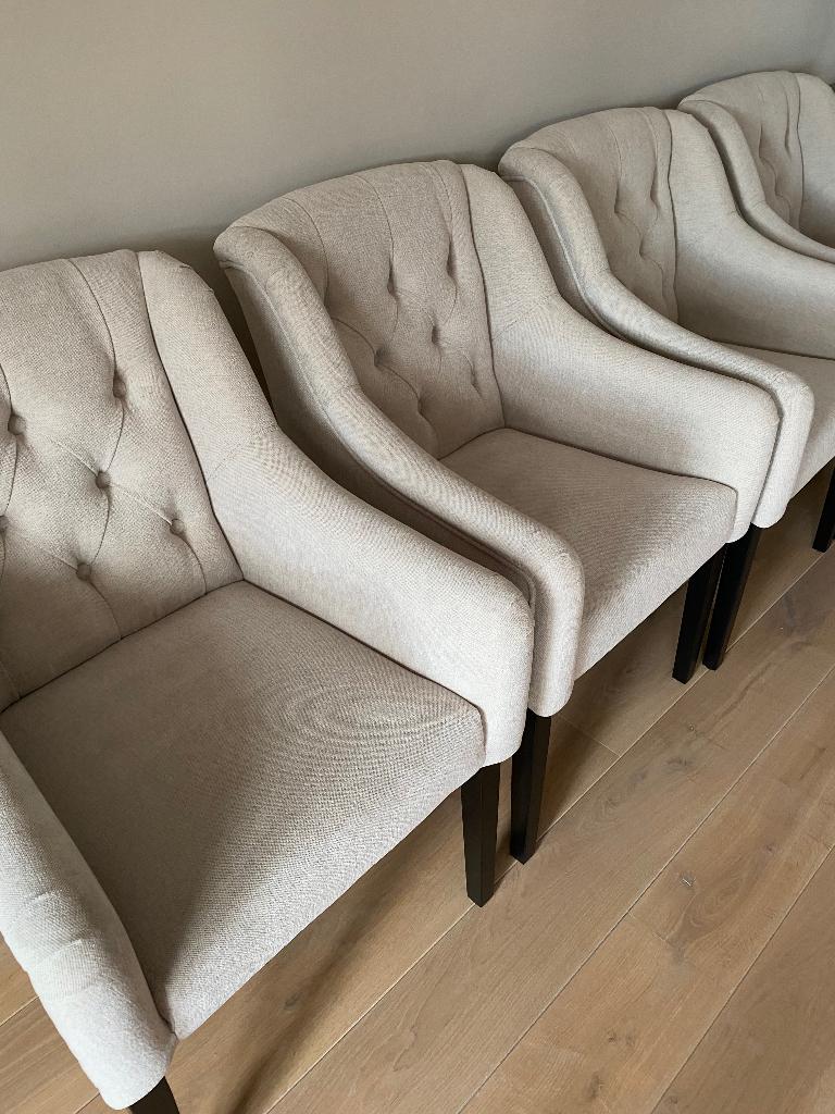 Bocx 4 Landelijke eetkamerstoelen beige, Ophalen, Overige kleuren, Landeijk, Zo goed als nieuw