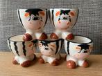 5 leuke eierdopjes in de vorm van een koe., Huis en Inrichting, Keuken | Servies, Gebruikt, Keramiek, Overige typen, Ophalen of Verzenden