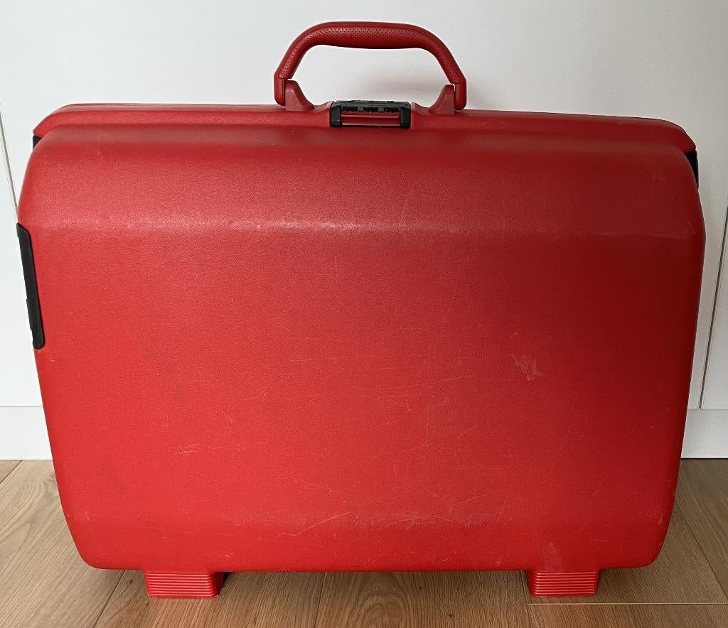 Koffer Samsonite - middelmaat - Rood - 49 liter + sleutel, Ophalen, Gebruikt, 50 tot 60 cm, Hard kunststof
