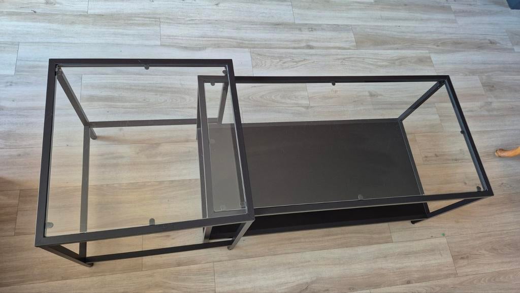 Ikea Vittsjo Salontafel - Zwart Glas, Huis en Inrichting, Ophalen, Gebruikt, Glas, Modern