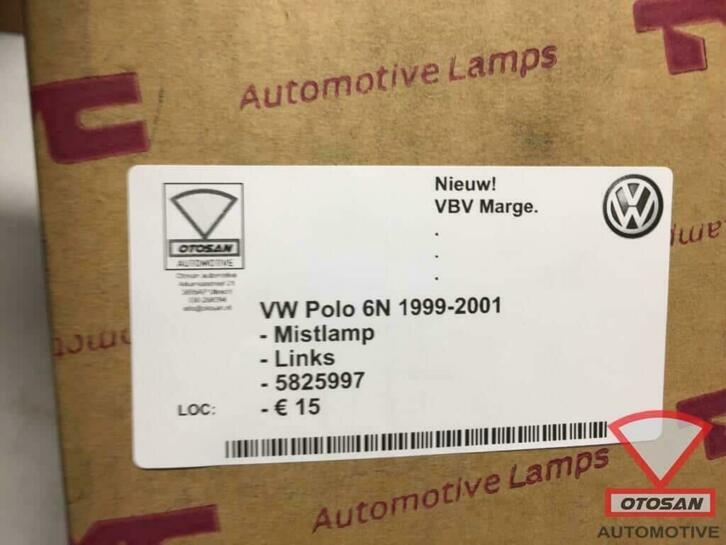 vw polo 6n 1999 2001 mistlamp nieuw! links voor 5825997, Auto-onderdelen, Verlichting, Volkswagen, Volkswagen AG, Nieuw, Berliner Ring 2
38440  Wolfsburg, DE