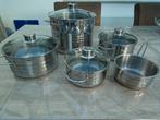 Kookpannen set, Gebruikt, Pannenset, Ophalen of Verzenden, Rvs