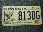 Kentekenplaat licenseplate Georgia Give Wildlife a Chance US, Verzamelen, Verzenden, Gebruikt, Auto's