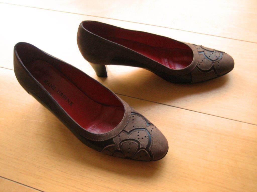 Zeer chique bruin-zwart leren pumps HANS UBBINK 36 snazzeys, Pumps, Hans Ubbink, Bruin, Verzenden