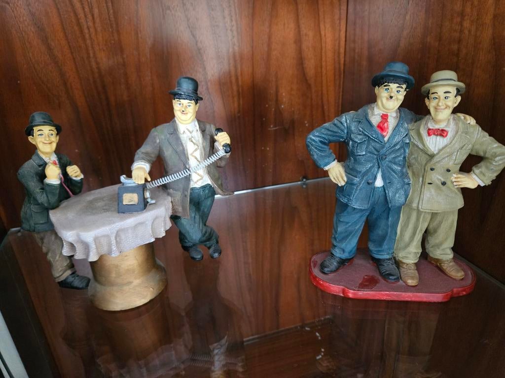 Beeldjes van Laurel en Hardy, Verzamelen, Beelden en Beeldjes, Ophalen, Zo goed als nieuw, Mens