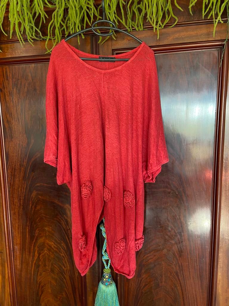 Barbara Speer cyclaam zomertrui met rosetten mt. 46-50, Verzenden, Zo goed als nieuw, Roze, Trui of Vest