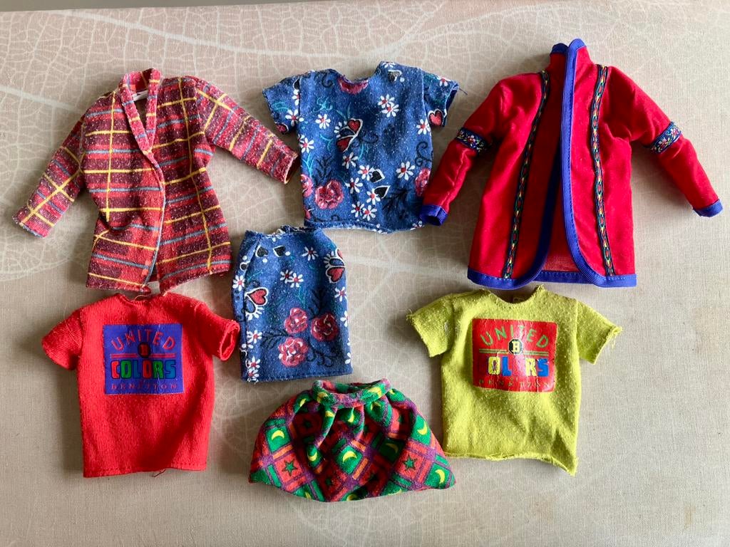 Vintage Barbie kleding Benetton jaren ‘90, Ophalen of Verzenden, Zo goed als nieuw, Kleertjes