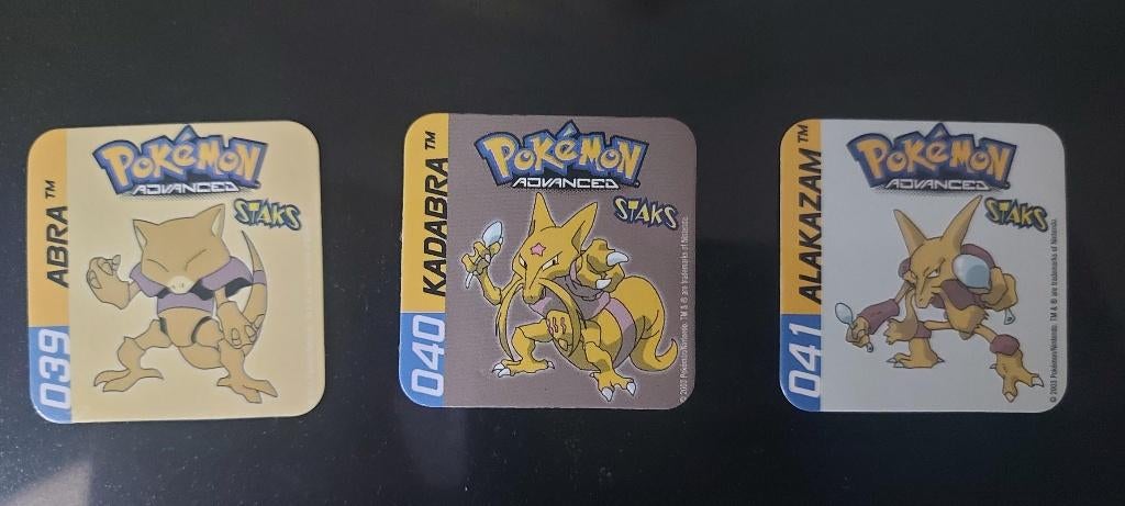 pokemon magneten panini staks Abra Kadabra Alakazam, Ophalen of Verzenden, Zo goed als nieuw, Overige typen