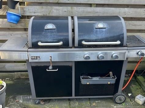 bbq voor houtskool en gas, Ophalen, Gebruikt, Met accessoires