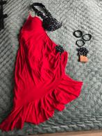 Latin jurk rood/zwart, Ophalen of Verzenden, Zo goed als nieuw, Rood, Boven de knie