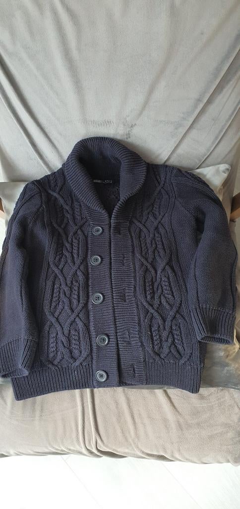 Next Heren Kabelgebreid Vest Donkerblauw Maat M, Ophalen of Verzenden, Zo goed als nieuw, Jongen, Trui of Vest