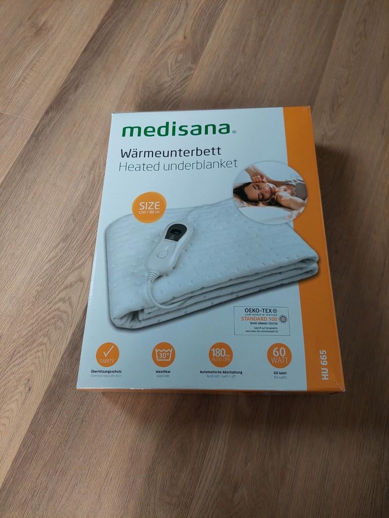 Twee Medisana warmteonderdekens, Gebruikt, Eenpersoons, Wit, Dekbedovertrek