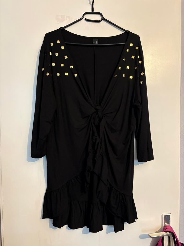 Yoek  zwart vestje gouden steentjes, maat L, Kleding | Dames, Ophalen of Verzenden, Nieuw, Zwart, Trui of Vest