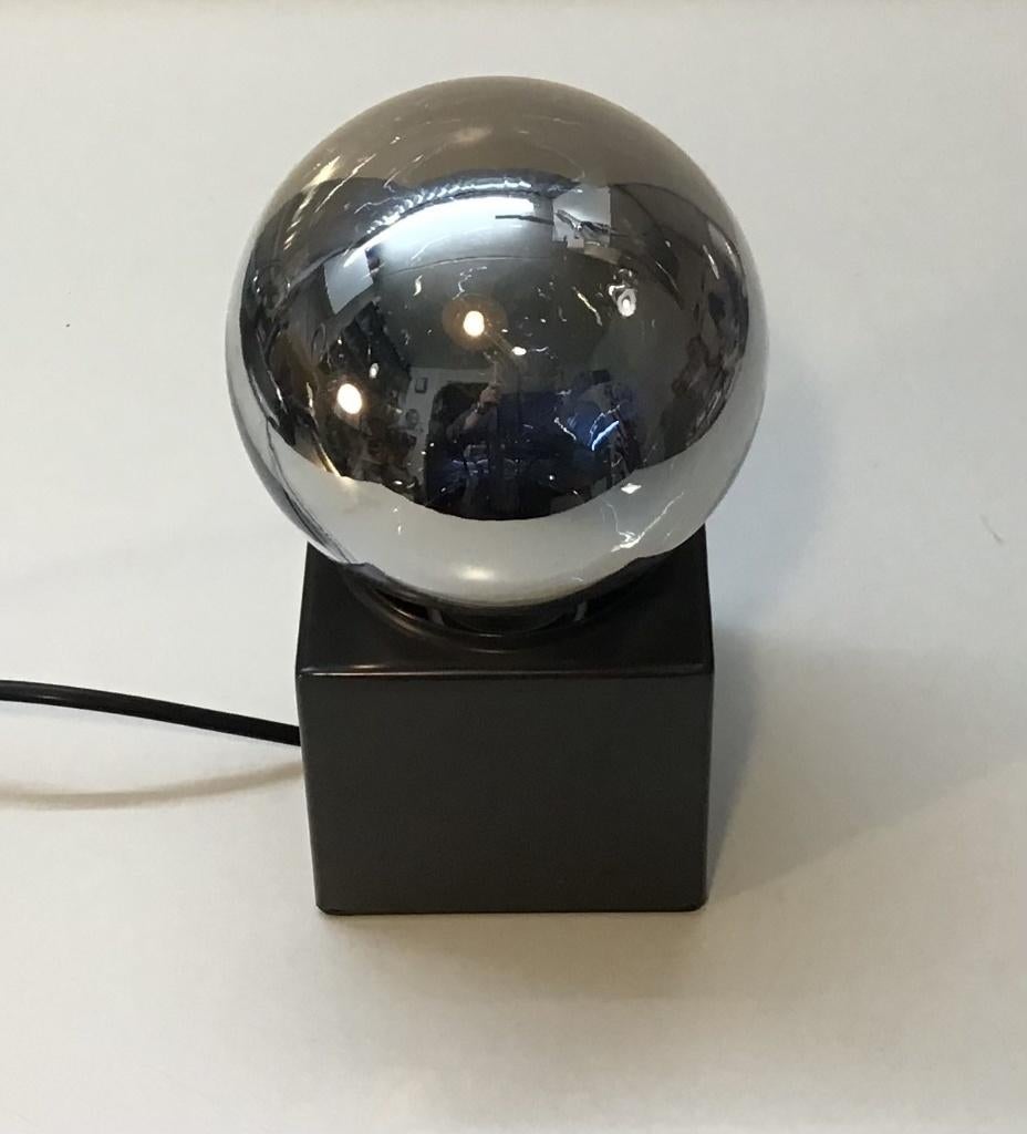 Vintage tafellamp of wandlamp Philips zilveren bol, Ophalen of Verzenden, Zo goed als nieuw, Glas, Minder dan 50 cm