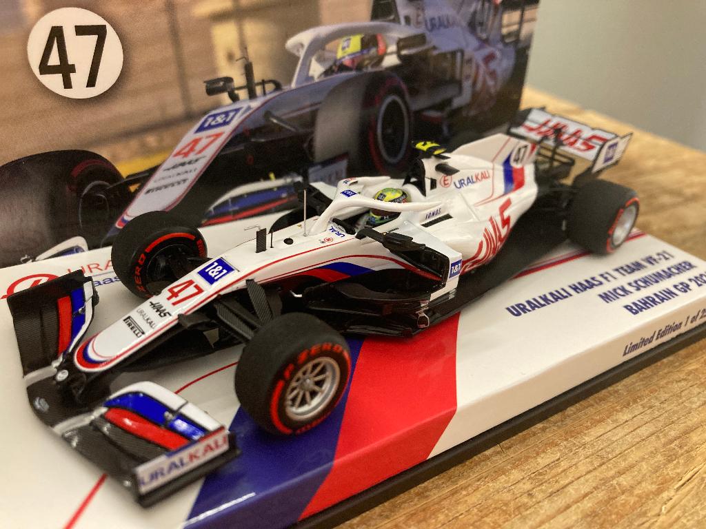 ✅ Mick Schumacher 1:43 Bahrain GP 2021 Haas F1 VF21 250pcs, Ophalen of Verzenden, Nieuw, Formule 1