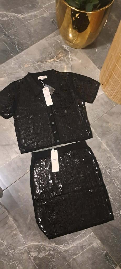Zwarte pailletten rok s/m nieuwe, Kleding | Dames, Rokken, Ophalen of Verzenden