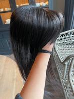 Haar topper mer pony kleur 1b donkerbruin 100% human hair, Pruik of Haarverlenging, Nieuw, ?, ?