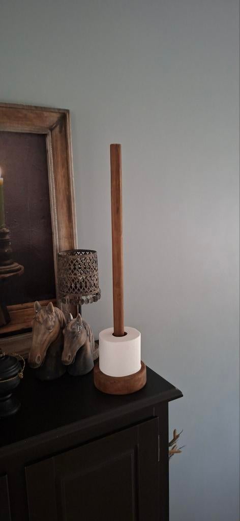 Houten toiletrolhouder - staand model, Huis en Inrichting, Badkamer | Badtextiel en Accessoires, Nieuw, Ophalen of Verzenden