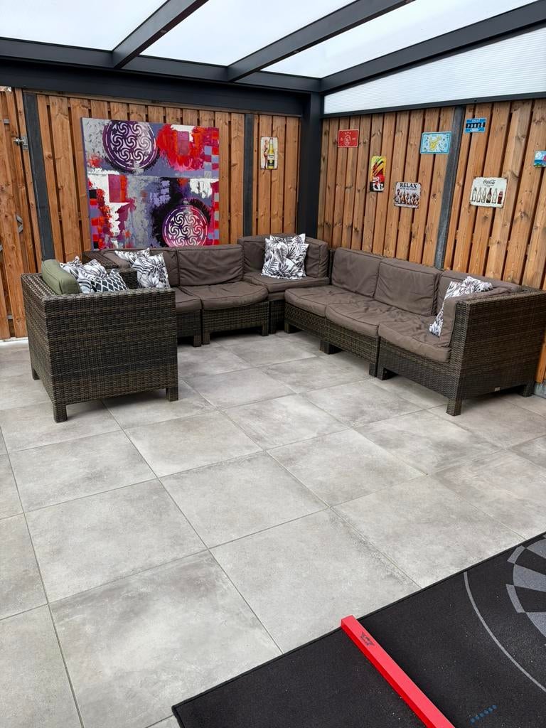 Loungebank en stoel, tuinset, Ophalen, Gebruikt