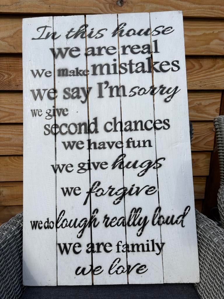 Houten decobord In This House 50x80 cm - Loods 5, Ophalen, Zo goed als nieuw