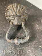 Deurklopper met leeuwenkop 10cm breed, Ophalen of Verzenden, Brons