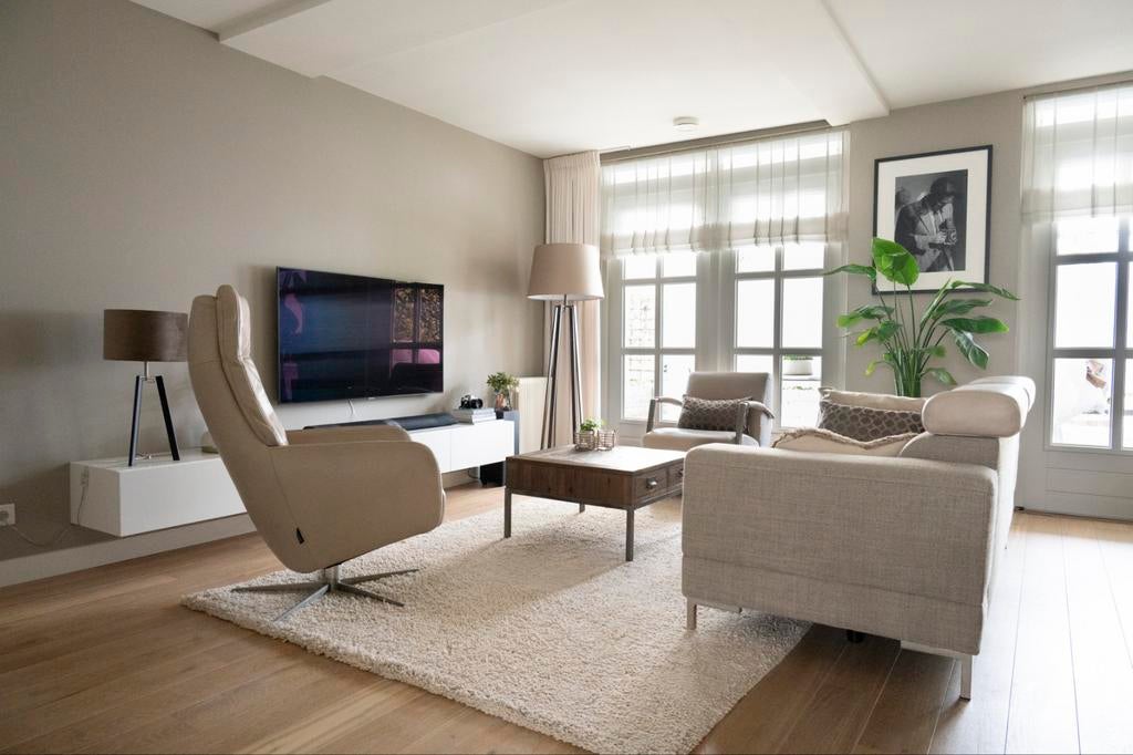 Montel Fauteuil Sue Plus - Leer Rancho & Stof Motulet, Huis en Inrichting, Fauteuils, 75 tot 100 cm, Ophalen of Verzenden, Zo goed als nieuw