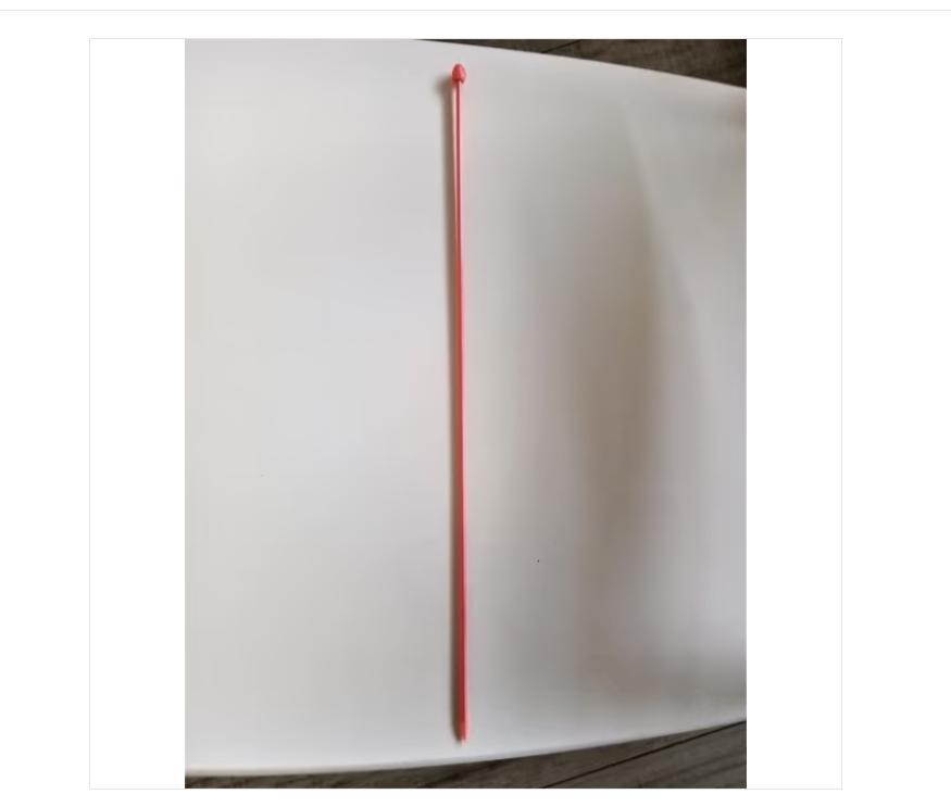 1 kunststof breinaald met knopdikte 3.5 mm/lengte 38 cm, Ophalen of Verzenden, Gebruikt, Breien, Naald