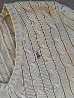 Ralph Lauren V-hals kabel trui, maat M (valt als S), Ophalen of Verzenden, Zo goed als nieuw, Maat 36 (S), Beige