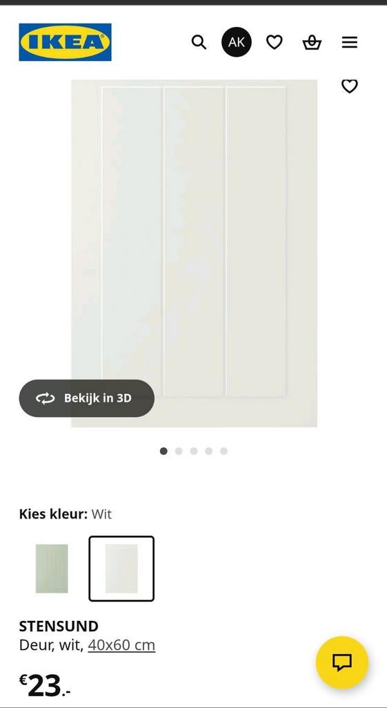 IKEA STENSUND door white / deur wit 60x40 cm., Huis en Inrichting, Keuken | Keukenelementen, Ophalen, 25 tot 50 cm, 50 tot 100 cm