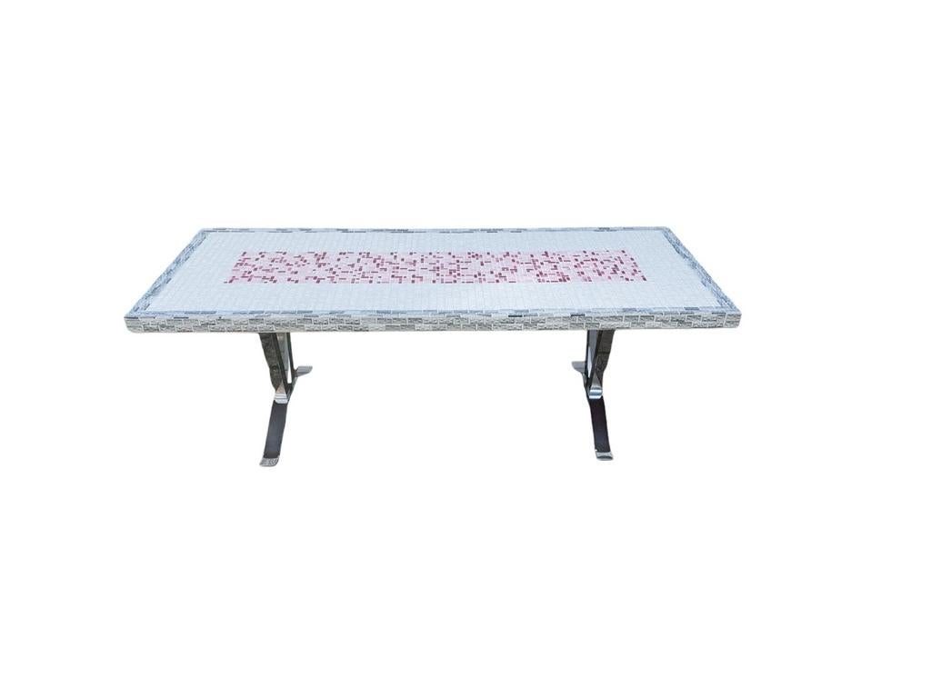 Vintage mozaïek salontafel, Ophalen, Overige materialen, Gebruikt, 50 tot 75 cm