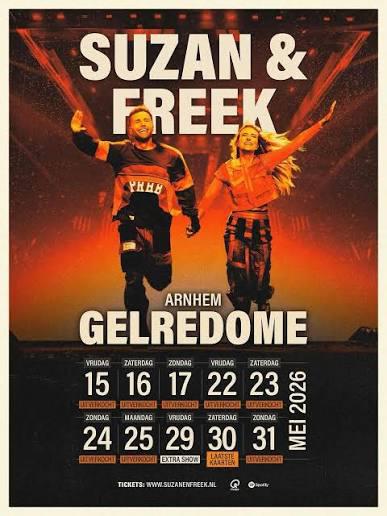 4x tickets | 15 mei 2026 | staanplaatsen | Suzan & Freek, Drie personen of meer