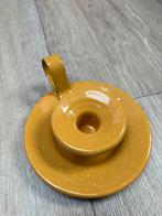 Vintage Gele Emaille Kandelaar met Handvat, Ophalen of Verzenden, Overige materialen